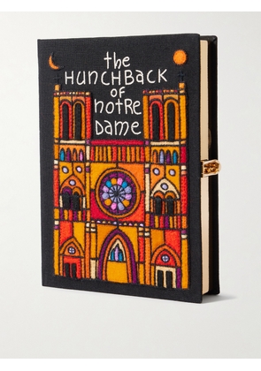 Olympia Le-Tan - The Hunchback Of Notre-dame Embroidered Appliquéd Canvas Clutch - Black - One size