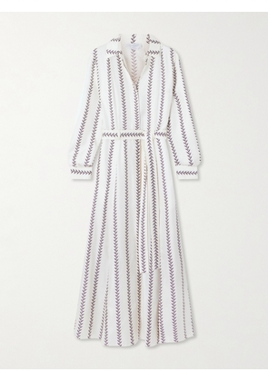 Gabriela Hearst - Galway Belted Striped Silk-twill Midi Shirt Dress - Ivory - IT36,IT38,IT40,IT42,IT44,IT46,IT48