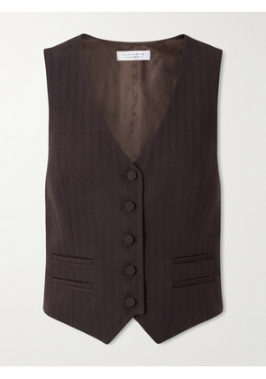 Gabriela Hearst - Coleridge Striped Herringbone Wool-blend Gilet - Brown - IT36,IT38,IT40,IT42,IT44,IT46,IT48