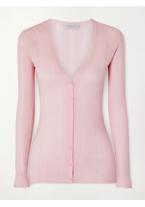 Gabriela Hearst - Lillian Pointelle-knit Wool Cardigan - Pink - x small,small,medium,large,x large