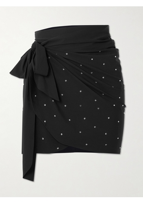 Hunza G - Swarovski Crystal-embellished Jersey Pareo - Black - One size