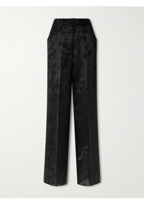Gabriela Hearst - Norman Belted Floral Silk Satin-twill Straight-leg Pants - Black - IT38,IT40,IT42,IT44,IT46