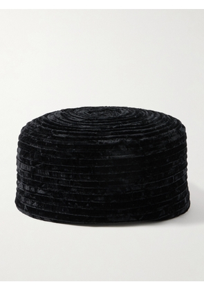 Gigi Burris - Lauren Silk-blend Velvet Flat Cap - Black - One size