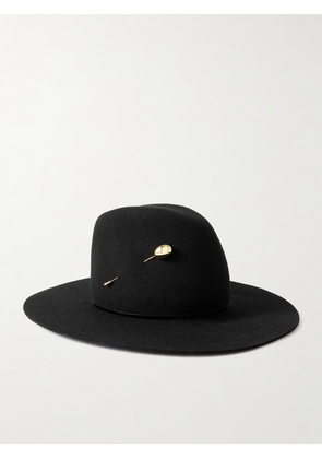Gigi Burris - Waverly Embellished Wool And Silk-blend Felt Fedora - Black - One size