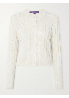 Ralph Lauren Collection - Cable-knit Silk Cardigan - Cream - xx small,x small,small,medium,large,x large