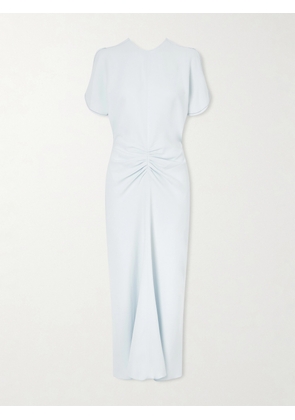 Victoria Beckham - Gathered Crepe Midi Dress - Blue - UK 4,UK 6,UK 8,UK 10,UK 12,UK 14,UK 16