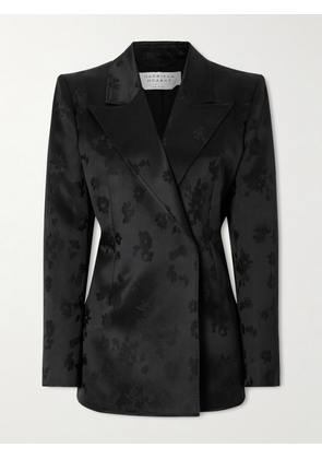 Gabriela Hearst - Aleah Double-breasted Floral-jacquard Silk-satin Blazer - Black - IT38,IT40,IT42,IT44,IT46