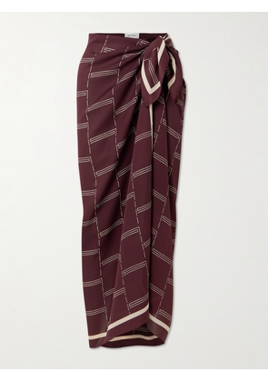 Matteau - Printed Silk-georgette Pareo - Burgundy - One size