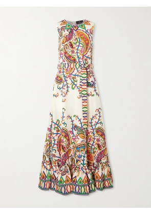 Etro - Belted Printed Cotton Maxi Dress - Multi - IT36,IT38,IT40,IT42,IT44,IT46,IT48,IT50