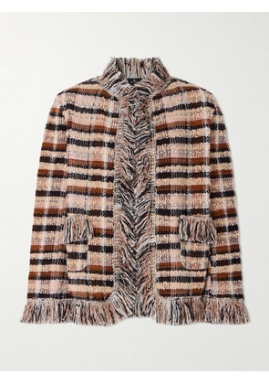 Etro - Fringed Checked Tweed Jacket - Brown - IT36,IT38,IT40,IT42,IT44,IT46,IT48,IT50