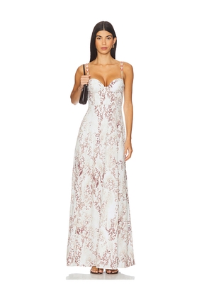 L'AGENCE Sutton Maxi Dress in Ivory. Size 0. Also in 2, 4, 6, 8.