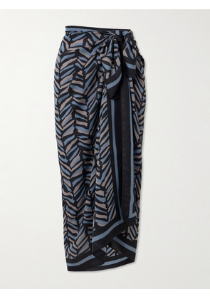 Matteau - Printed Silk-georgette Pareo - Blue - One size