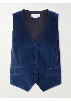 Gabriela Hearst - Coleridge Cotton-corduroy Vest - Blue - IT36,IT38,IT40,IT42,IT44,IT46,IT48