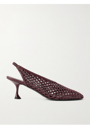 Proenza Schouler - Tee Cutout Leather Slingback Pumps - Burgundy - IT36,IT37,IT37.5,IT38,IT38.5,IT39,IT39.5,IT40,IT40.5,IT41,IT41.5,IT42