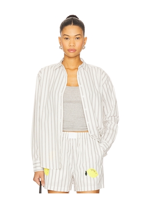 Kule The Cordel Button Up Shirt in Black,White. Size L. Also in M.