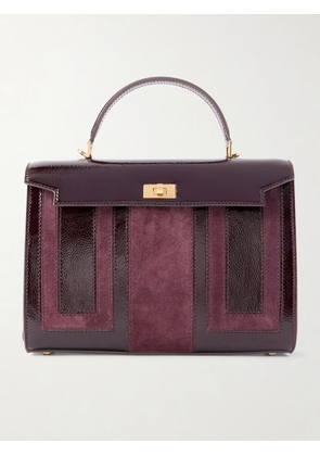 Anya Hindmarch - Mortimer Patchwork Patent-leather And Suede Tote - Burgundy - One size