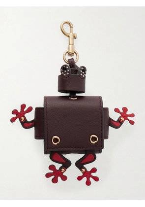 Anya Hindmarch - Frog Textured-leather And Gold-tone Earphone Case - Brown - One size