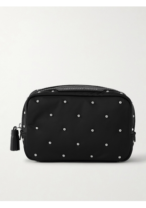 Anya Hindmarch - Important Things Studded Leather-trimmed Recycled Satin Cosmetics Case - Black - One size
