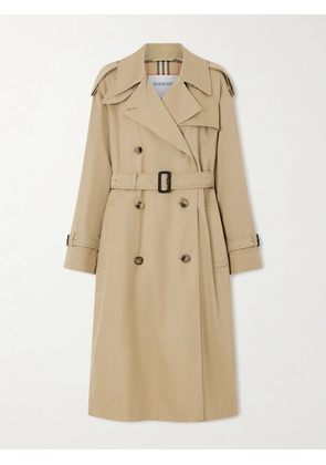 Burberry - Castelford Double-breasted Belted Cotton-gabardine Trench Coat - Neutrals - UK 4,UK 6,UK 8,UK 10,UK 12,UK 14,UK 16