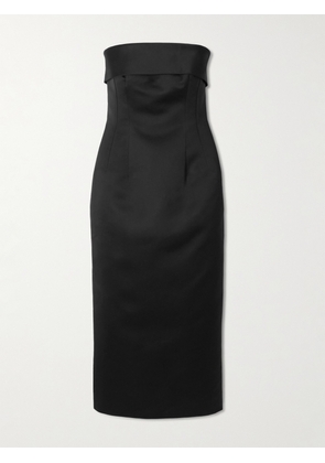 Emilia Wickstead - Keeley Strapless Duchesse-satin Maxi Dress - Black - UK 4,UK 6,UK 8,UK 10,UK 12,UK 14,UK 16