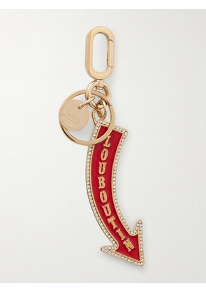 Christian Louboutin - Gold-tone, Enamel And Crystal Keychain - Red - One size