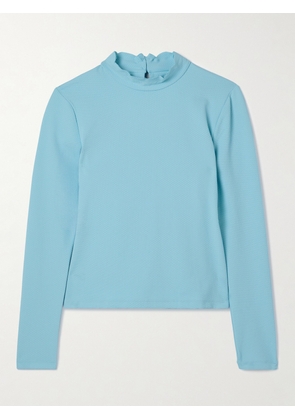 Marysia - Swamis Scalloped Seersucker Rash Guard - Blue - x small,small,medium,large