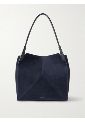 Victoria Beckham - The Victoria Soft Leather-trimmed Paneled Suede Tote - Blue - One size