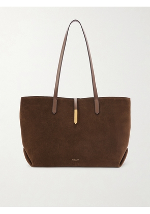 DeMellier - Tokyo Leather-trimmed Suede Tote - Brown - One size