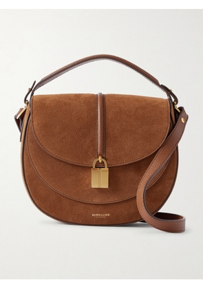 DeMellier - Siena Suede And Textured-leather Shoulder Bag - Brown - One size