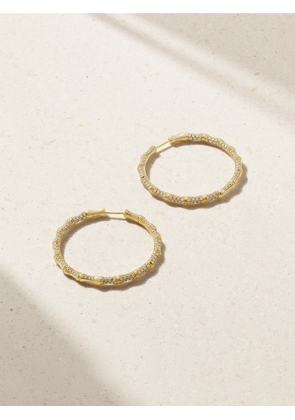 Anita Ko - Bamboo 18-karat Gold Diamond Hoop Earrings - One size