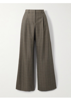 TWP - Sulli Pleated Checked Wool Wide-leg Pants - Gray - US0,US2,US4,US6,US8,US10,US12