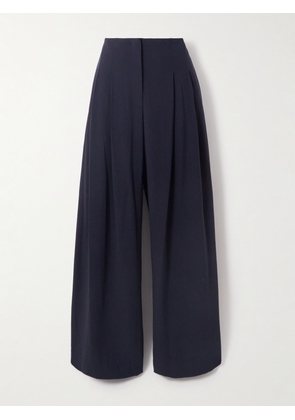 TWP - Carries Pleated Wool-crepe Wide-leg Pants - Blue - US0,US2,US4,US6,US8,US10,US12