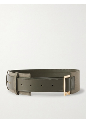 Victoria Beckham - Leather And Twill Waist Belt - Green - S,M
