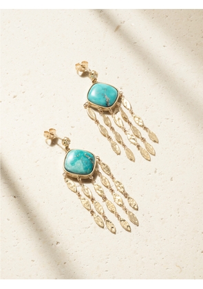 Jacquie Aiche - Sophia 14-karat Gold, Turquoise And Diamond Earrings - Blue - One size