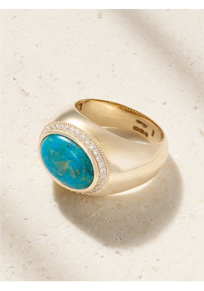 Jacquie Aiche - 14-karat Gold, Turquoise And Diamond Ring - Blue - 7