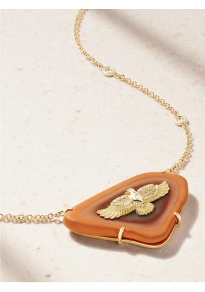 Jacquie Aiche - 14-karat Gold, Agate And Diamond Necklace - One size