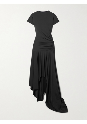 Maygel Coronel - Cardozo Ruched Asymmetric Stretch-jersey Dress - Black - Petite,One Size,Extended