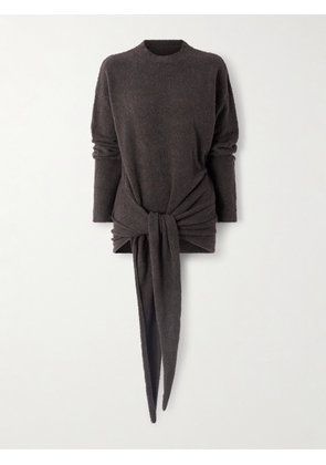 Maygel Coronel - Mistral Draped Cotton-blend Bouclé Sweater - Brown - One size