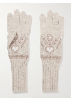 KHAITE - Domini Fair Isle Cashmere Gloves - Neutrals - One size
