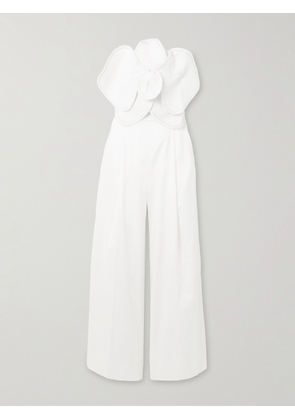 Andres Otalora - A Flor De Piel Appliquéd Cotton And Tencel-blend Twill Jumpsuit - Off-white - US0,US2,US4,US6,US8,US10,US12