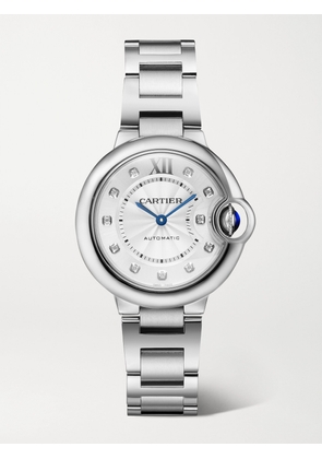Cartier - Ballon Bleu De Cartier Automatic 33mm Stainless Steel And Diamond Watch - Gray - One size