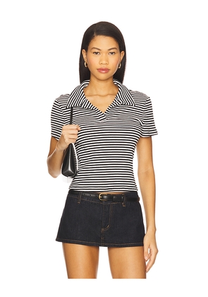 Lovers and Friends Adrian Polo Top in Black,White. Size M. Also in XXS, XS, S.