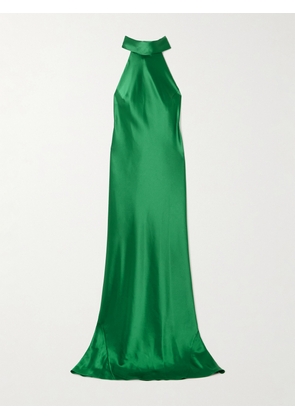 Galvan - Sienna Satin Halterneck Gown - Green - FR 34,FR 36,FR 38,FR 40,FR 42,FR 44