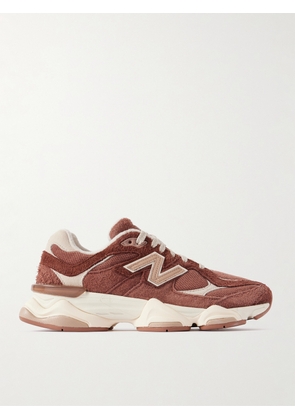 New Balance - 9060 Leather-trimmed Brushed-suede And Mesh Sneakers - Burgundy - US4,US4.5,US5,US5.5,US6,US6.5,US7,US7.5,US8,US8.5,US9,US9.5,US10,US10.5,US11