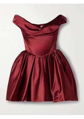 Vivienne Westwood - Bagatelle Off-the-shoulder Gathered Duchesse-satin Mini Dress - UK 6,UK 8,UK 10,UK 12,UK 14