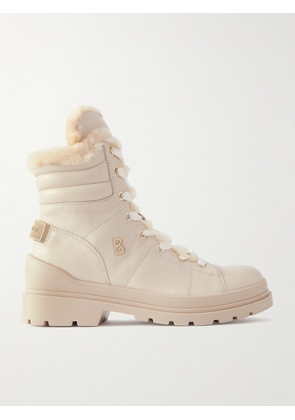 BOGNER - St. Moritz Embellished Shearling-lined Leather Ankle Boots - Neutrals - IT35,IT36,IT37,IT38,IT39,IT40,IT41,IT42