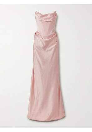 Vivienne Westwood - Galaxy Strapless Gathered Satin-crepe Gown - Pink - UK 6,UK 8,UK 10,UK 12,UK 14