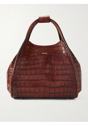 Max Mara - Marine Croc-effect Leather Tote - Brown - One size