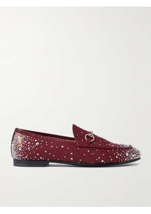 Gucci - Jordaan Leather-trimmed Canvas-jacquard Loafers - Red - IT36,IT37,IT38,IT39,IT40,IT40.5,IT41