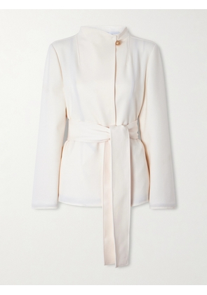 Max Mara - Belted Darted Scuba Jacket - Ivory - x small,small,medium,large,x large
